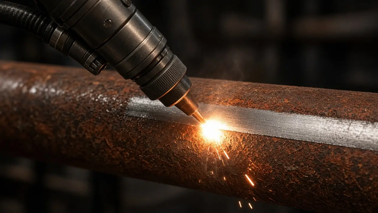 Laser nozzle at the work surface