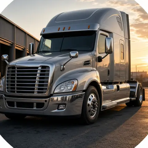 Commercial truck at a depot